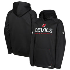 New Jersey Devils Fanatics Youth Authentic Pro Rink Raglan Hoodie - Black Jerseys