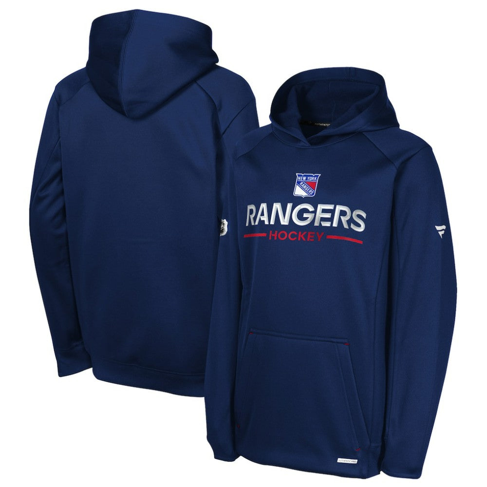 New York Rangers Fanatics Youth Authentic Pro Rink Raglan Hoodie - Navy Hoodies