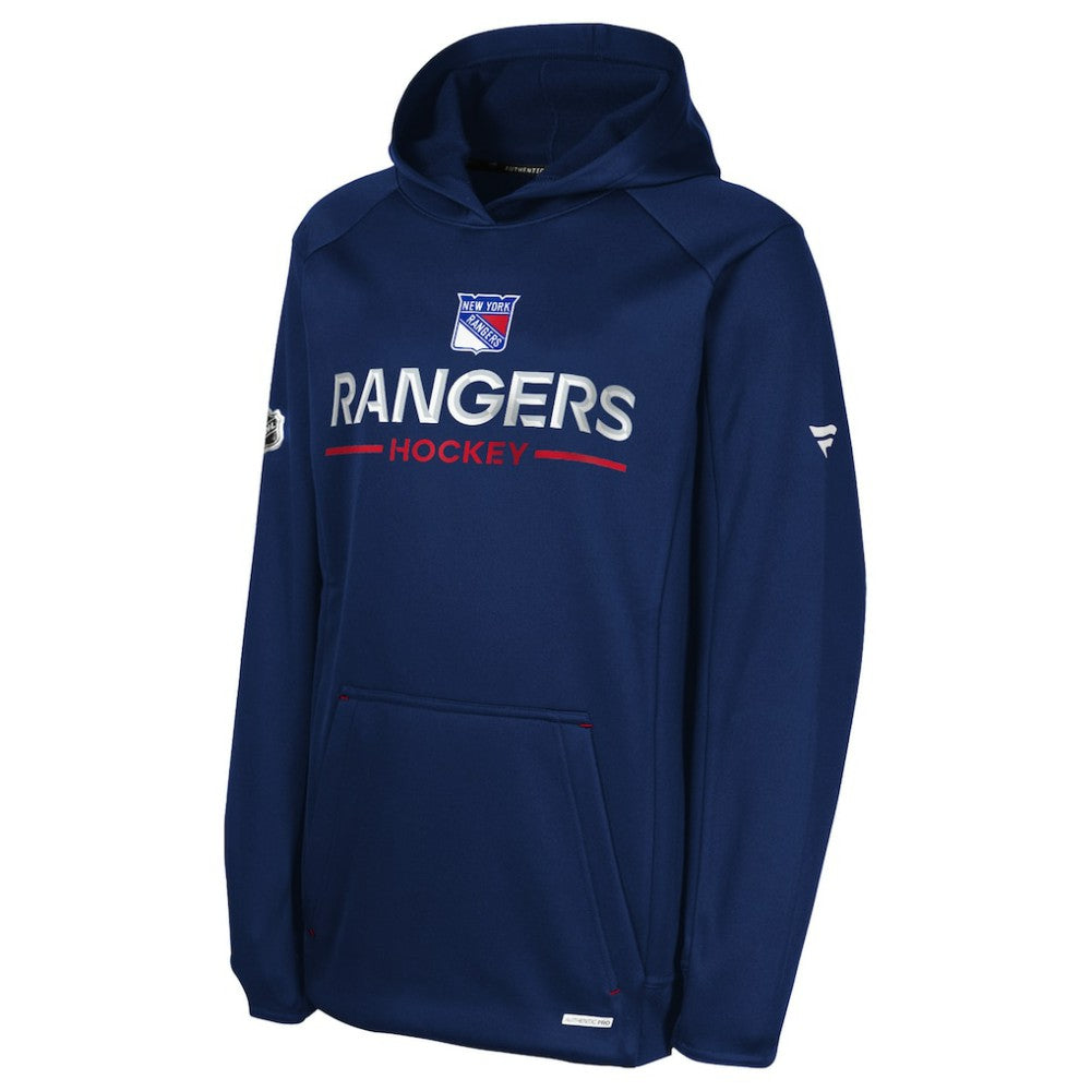 New York Rangers Fanatics Youth Authentic Pro Rink Raglan Hoodie - Navy Hoodies
