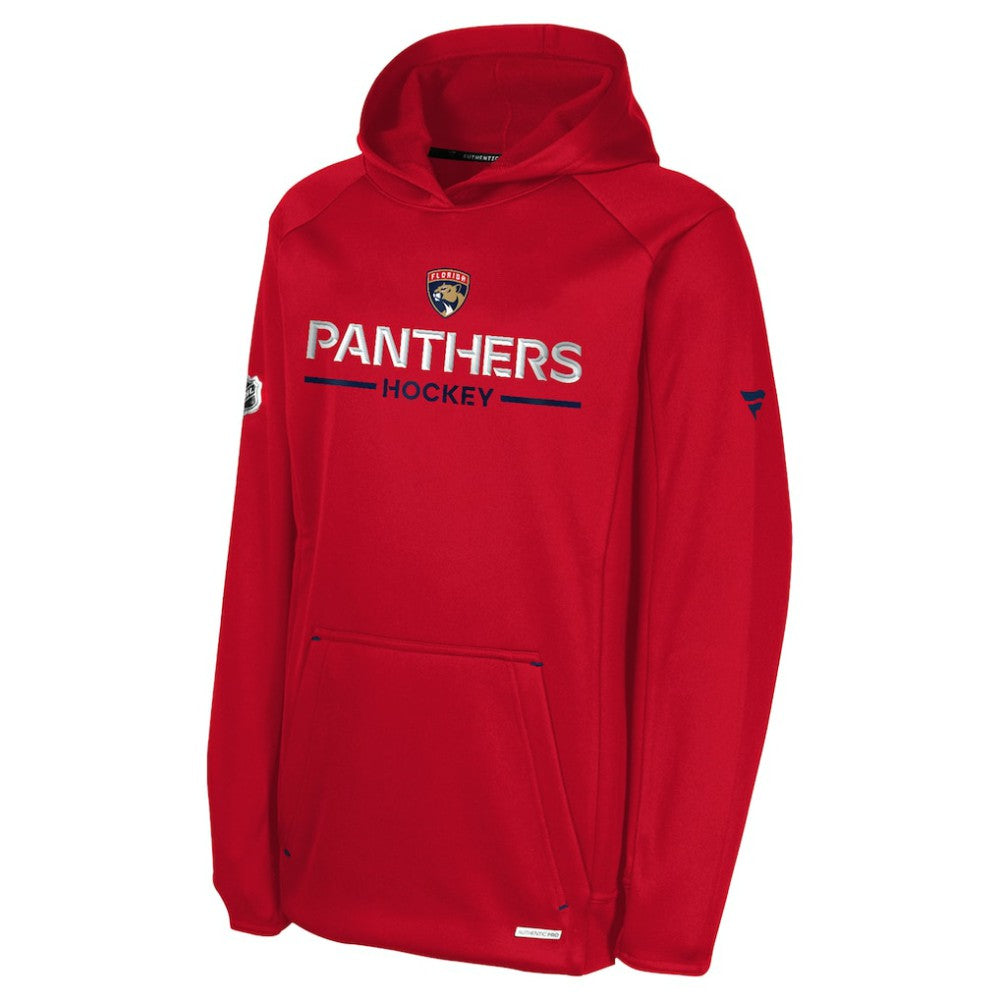 Florida Panthers Fanatics Youth Authentic Pro Rink Raglan Hoodie - Red Hoodies