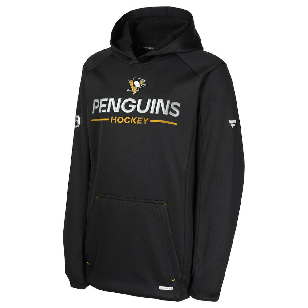 Pittsburgh Penguins Fanatics Youth Authentic Pro Rink Raglan Hoodie - Black Hoodies