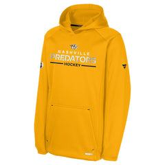 Nashville Predators Fanatics Youth Authentic Pro Rink Raglan Hoodie - Gold Hoodies