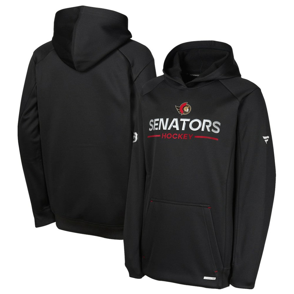 Ottawa Senators Fanatics Youth Authentic Pro Rink Raglan Hoodie - Black Hoodies