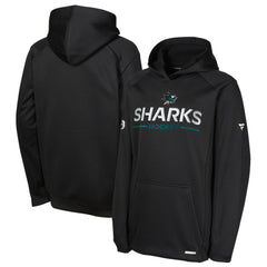 San Jose Sharks Fanatics Youth Authentic Pro Rink Raglan Hoodie - Black Hoodies