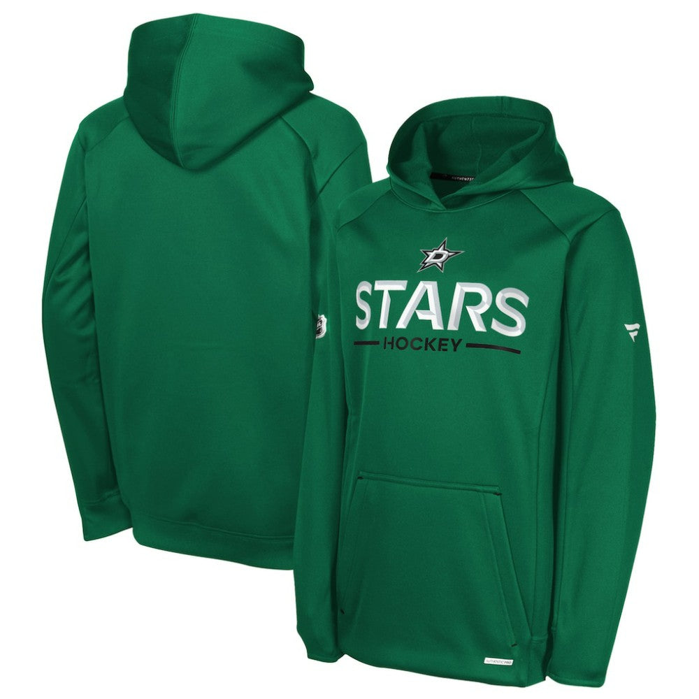 Dallas Stars Fanatics Youth Authentic Pro Rink Raglan Hoodie - Kelly Green Hoodies
