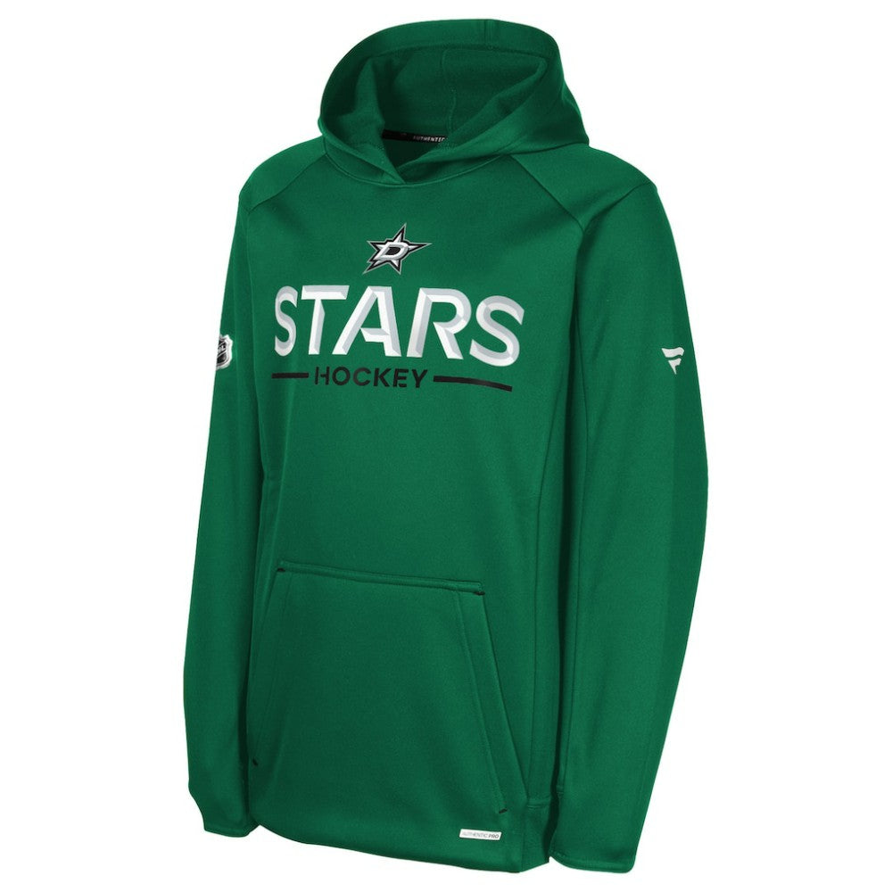 Dallas Stars Fanatics Youth Authentic Pro Rink Raglan Hoodie - Kelly Green Hoodies