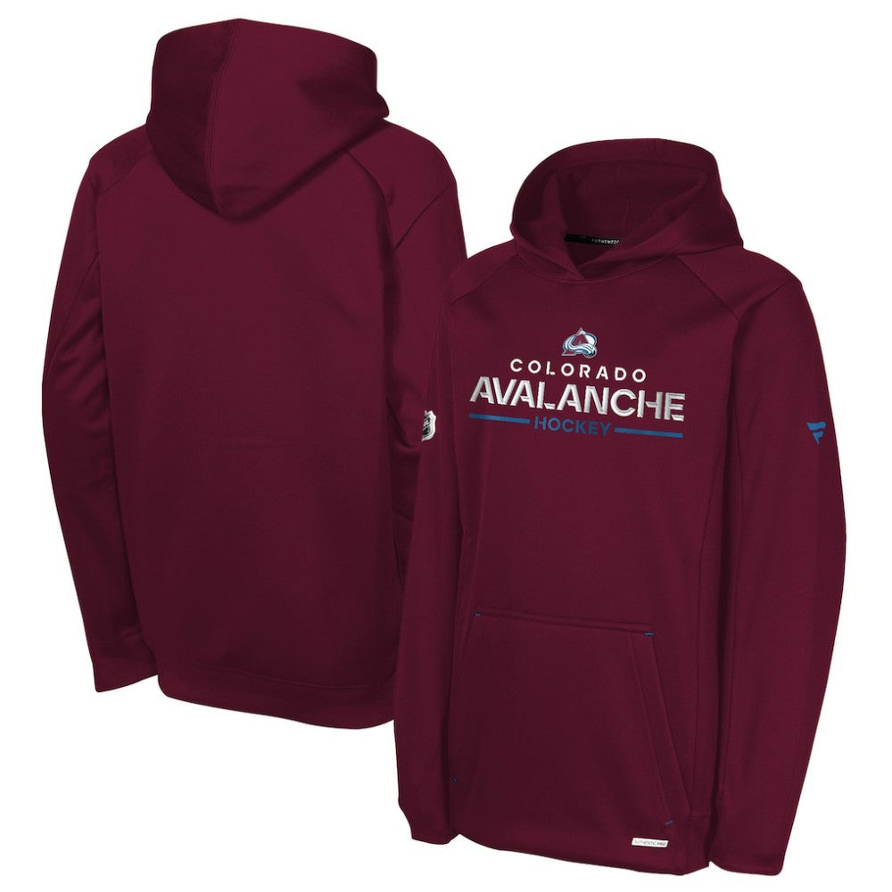 Colorado Avalanche Fanatics Youth Authentic Pro Rink Raglan Hoodie - Burgundy Hoodies