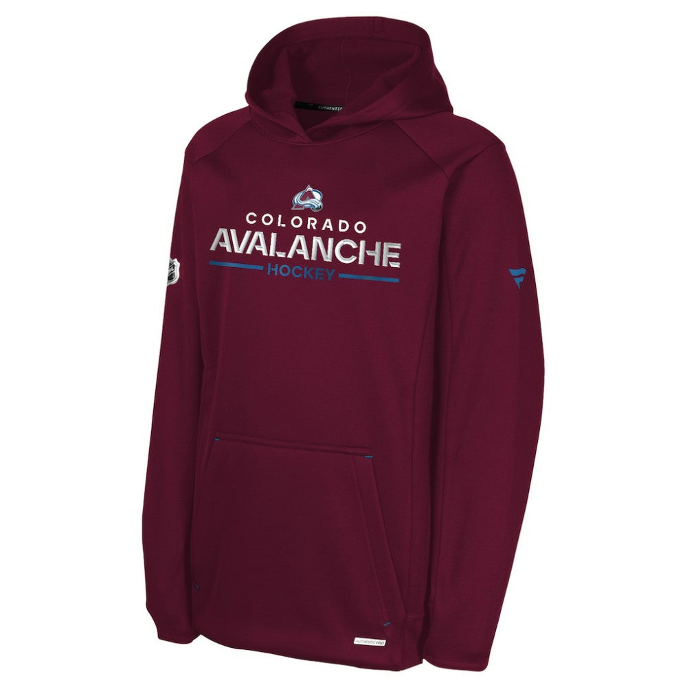 Colorado Avalanche Fanatics Youth Authentic Pro Rink Raglan Hoodie - Burgundy Hoodies