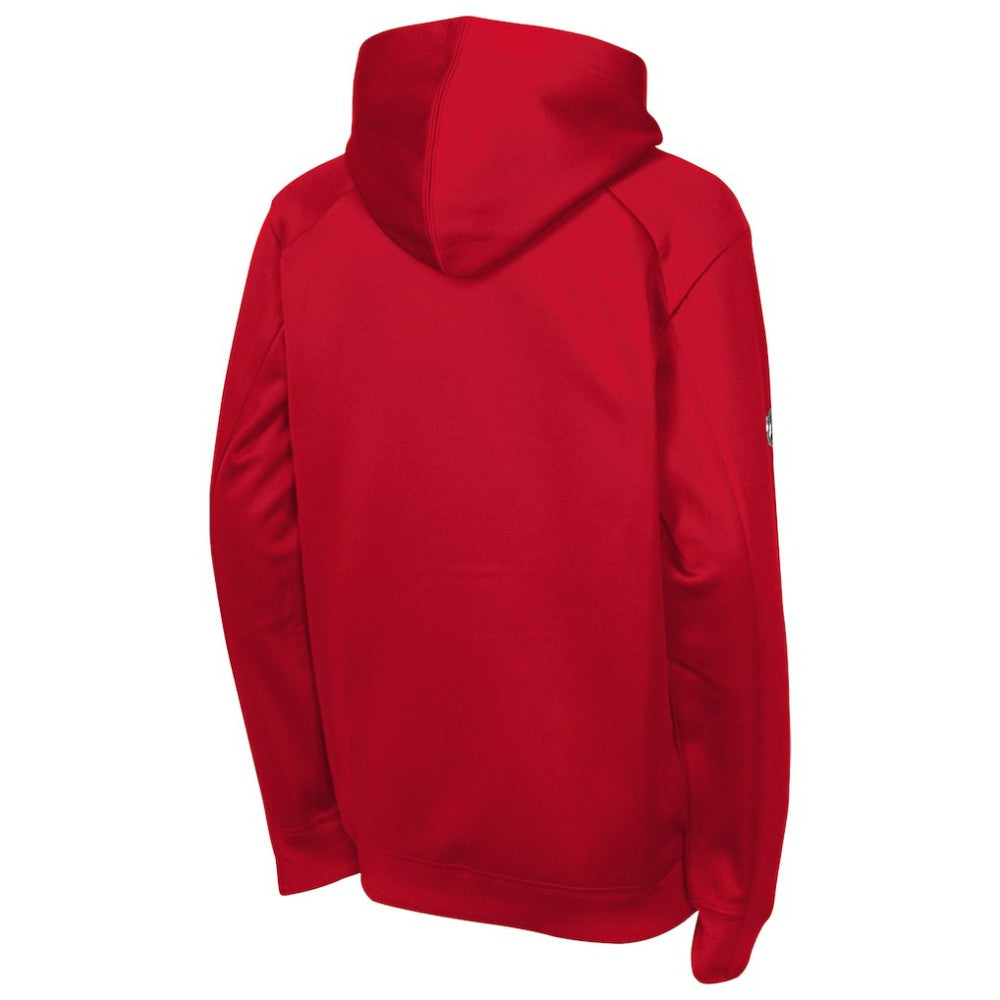 Chicago Blackhawks Fanatics Youth Authentic Pro Rink Raglan Hoodie - Red Hoodies