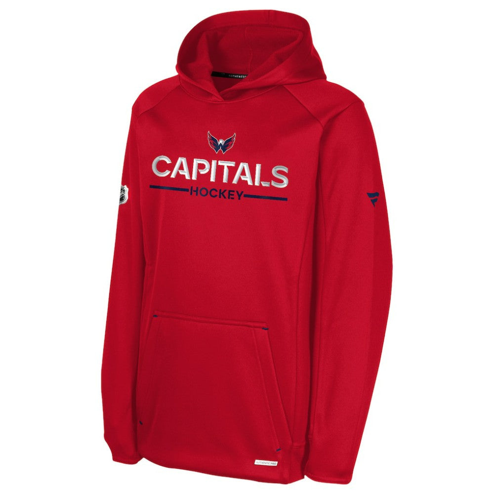 Washington Capitals Fanatics Youth Authentic Pro Rink Raglan Hoodie - Red Hoodies