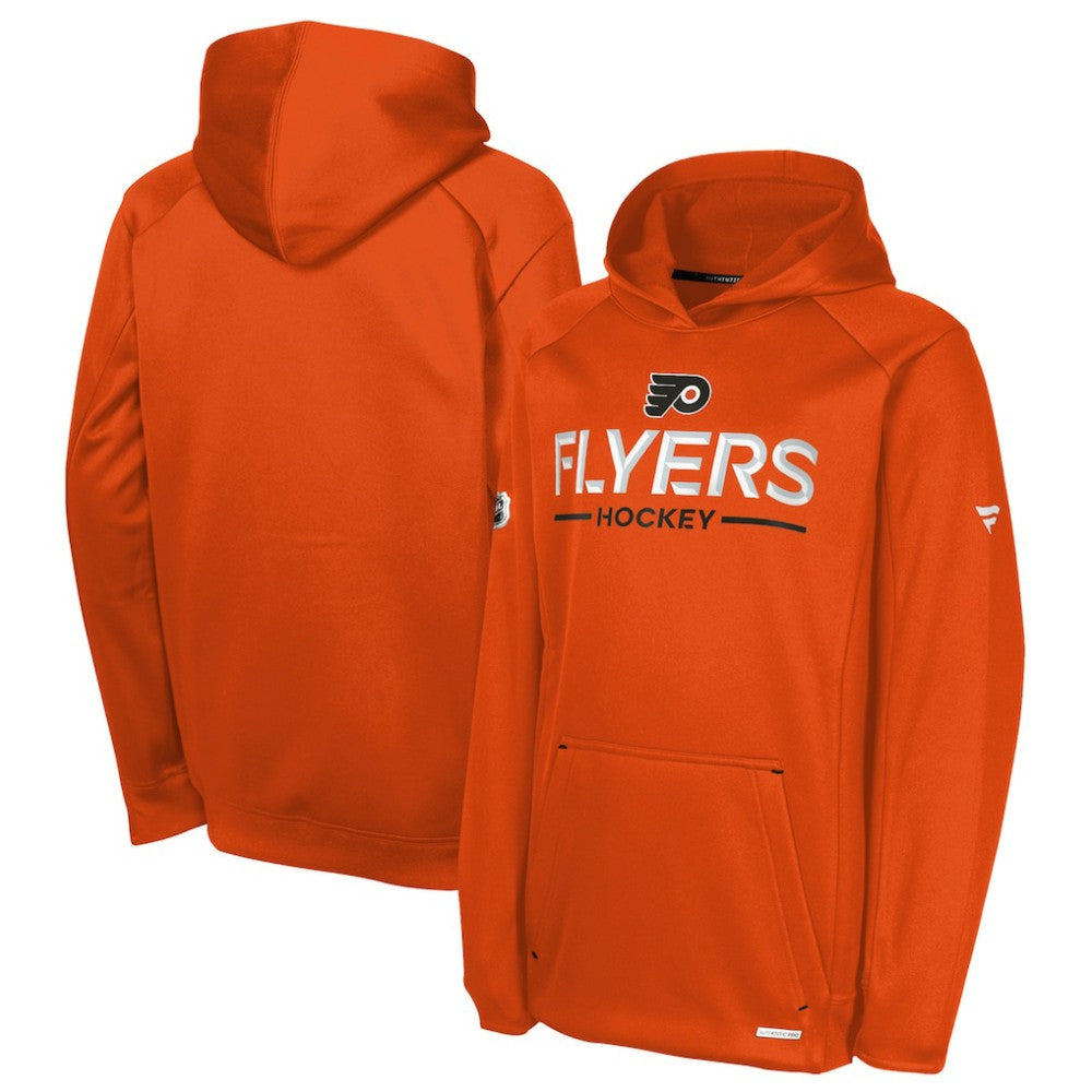 Philadelphia Flyers Fanatics Youth Authentic Pro Rink Raglan Hoodie - Orange Hoodies