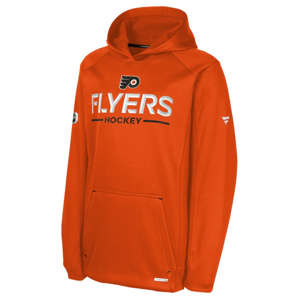 Philadelphia Flyers Fanatics Youth Authentic Pro Rink Raglan Hoodie - Orange Hoodies