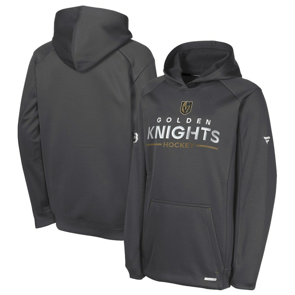 Vegas Golden Knights Fanatics Youth Authentic Pro Rink Raglan Hoodie - Gray Hoodies