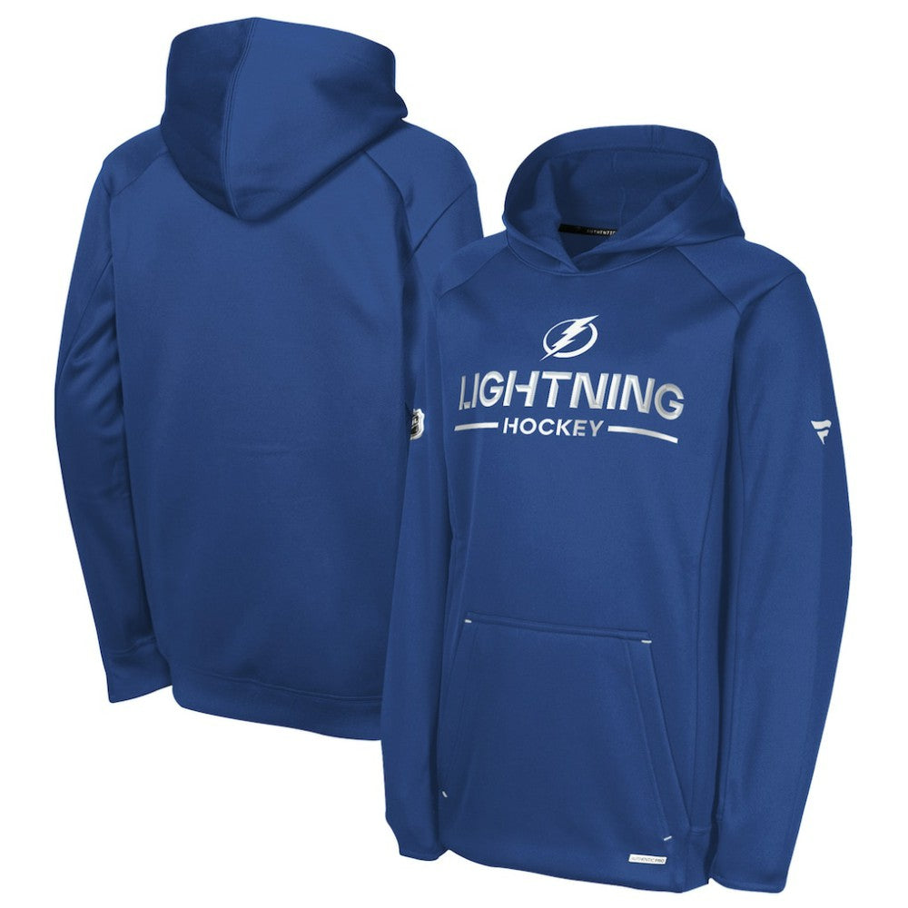 Tampa Bay Lightning Fanatics Youth Authentic Pro Rink Raglan Hoodie - Blue Hoodies