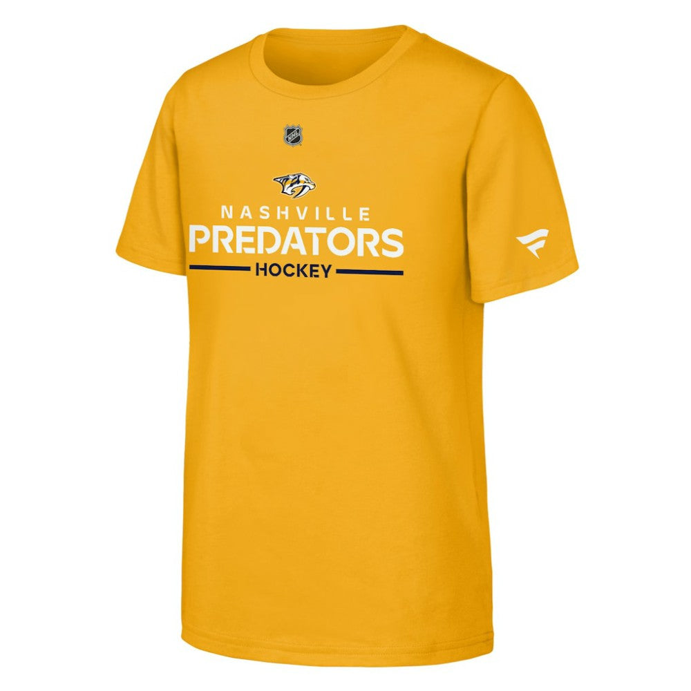 Nashville Predators Fanatics Youth Authentic Pro Wordmark T-Shirt - Gold T-shirts