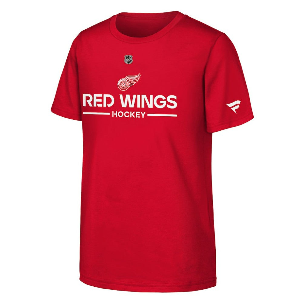 Detroit Red Wings Fanatics Youth Authentic Pro Wordmark T-Shirt - Red T-shirts