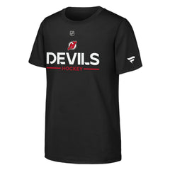 New Jersey Devils Fanatics Youth Authentic Pro Wordmark T-Shirt - Black T-shirts