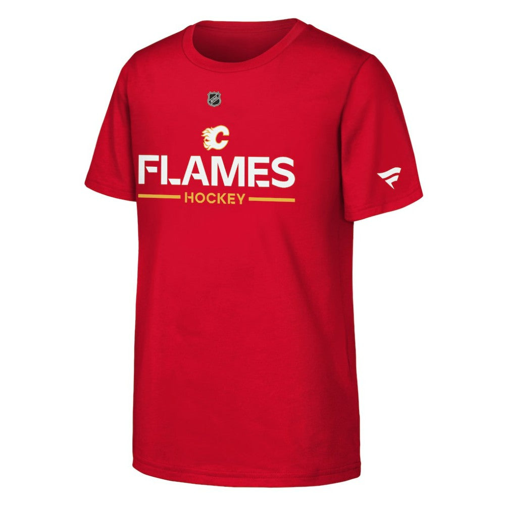 Calgary Flames Fanatics Youth Authentic Pro Wordmark T-Shirt - Red T-shirts