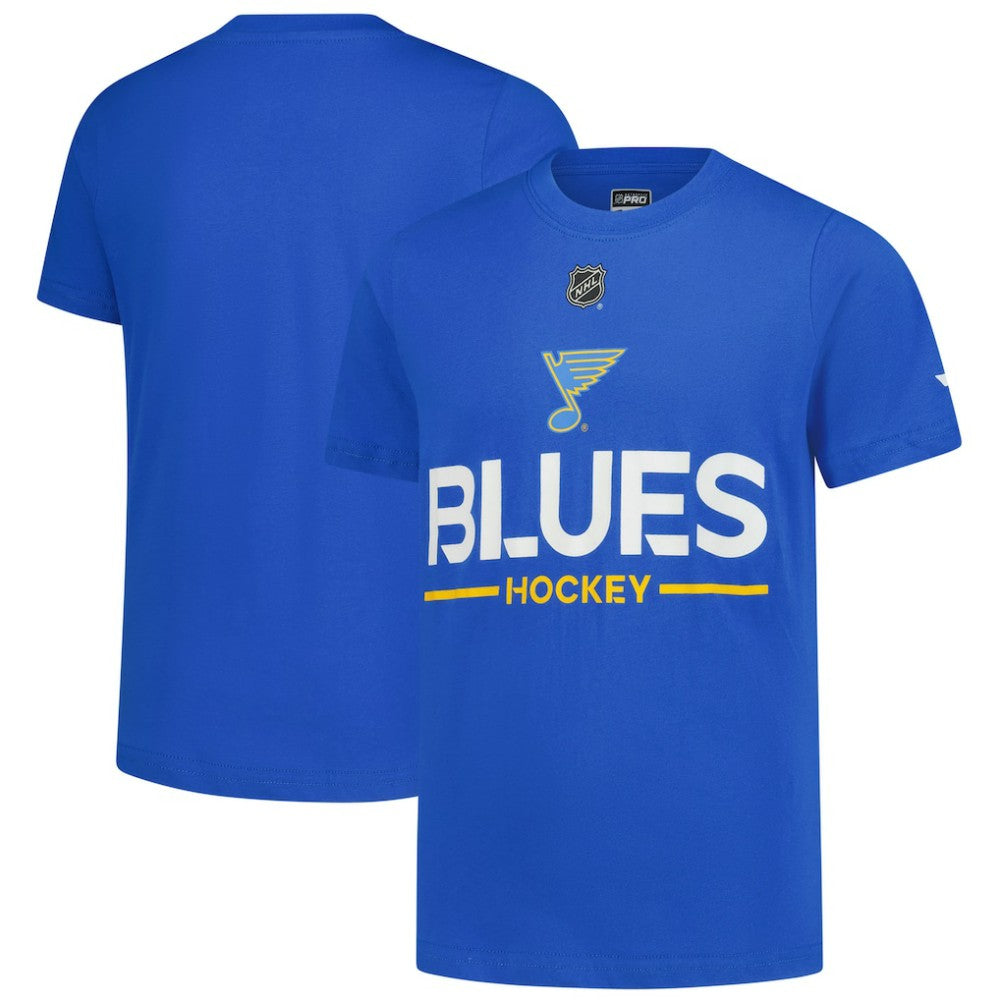 St. Louis Blues Fanatics Youth Authentic Pro Wordmark T-Shirt - Blue T-shirts