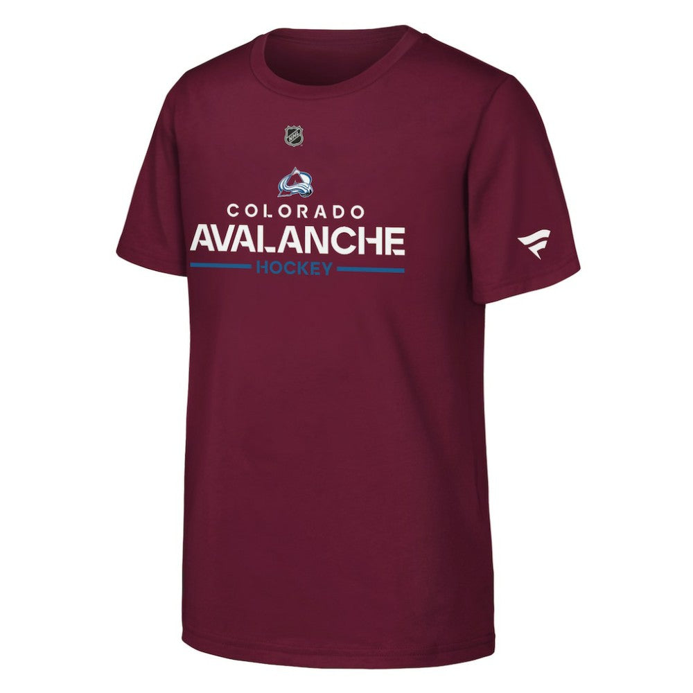 Colorado Avalanche Fanatics Youth Authentic Pro Wordmark T-Shirt - Burgundy T-shirts