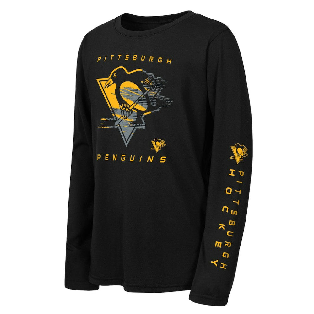 Pittsburgh Penguins Outerstuff Youth Seize the Win Long Sleeve T-Shirt - Black T-shirts