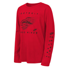 Detroit Red Wings Outerstuff Youth Seize the Win Long Sleeve T-Shirt - Red T-shirts
