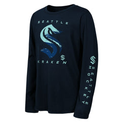 Seattle Kraken Outerstuff Youth Seize the Win Long Sleeve T-Shirt - Deep Sea Blue T-shirts