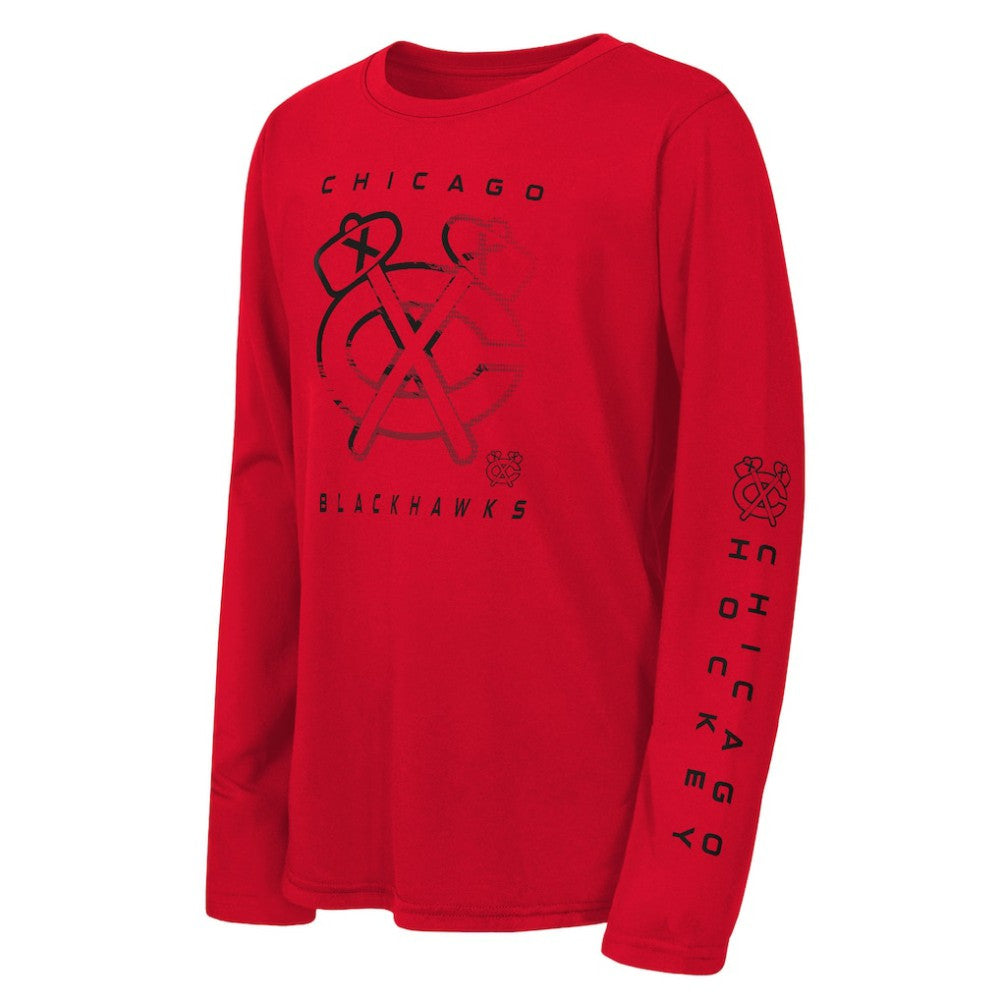 Chicago Blackhawks Outerstuff Youth Seize the Win Long Sleeve T-Shirt - Red T-shirts