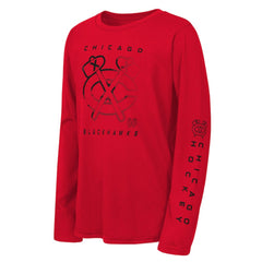 Chicago Blackhawks Outerstuff Youth Seize the Win Long Sleeve T-Shirt - Red T-shirts