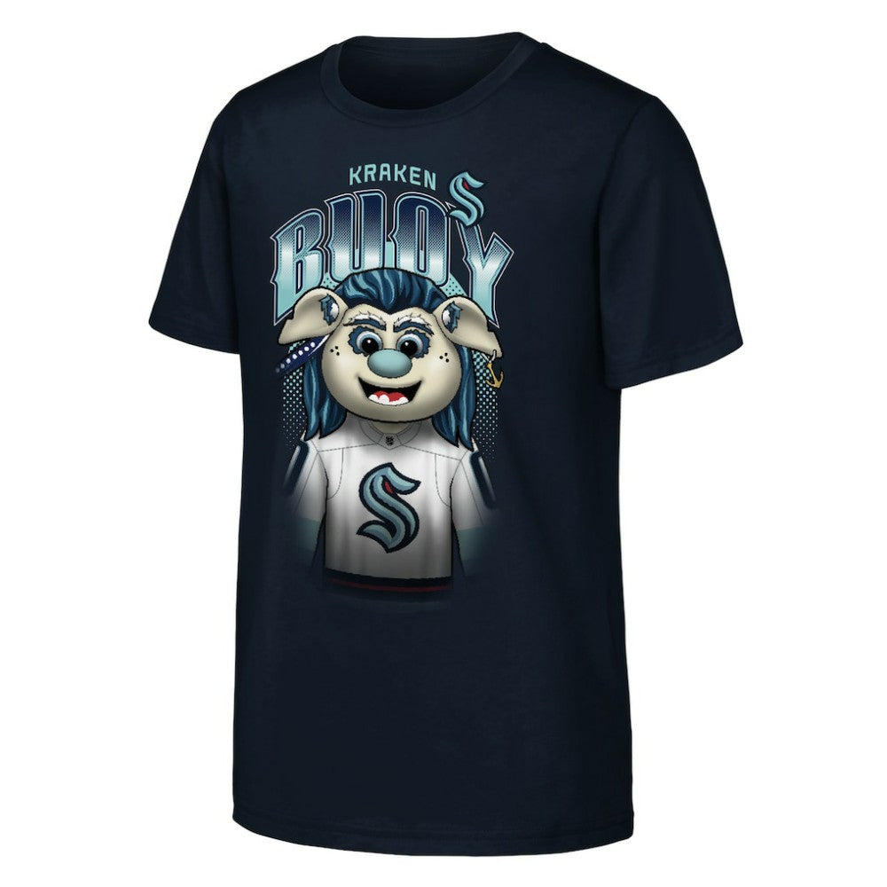 Seattle Kraken Outerstuff Youth Mascot Highlight T-Shirt - Navy T-shirts