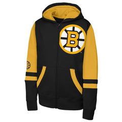 Boston Bruins Outerstuff Youth Face Off Full-Zip Hoodie - Black Hoodies