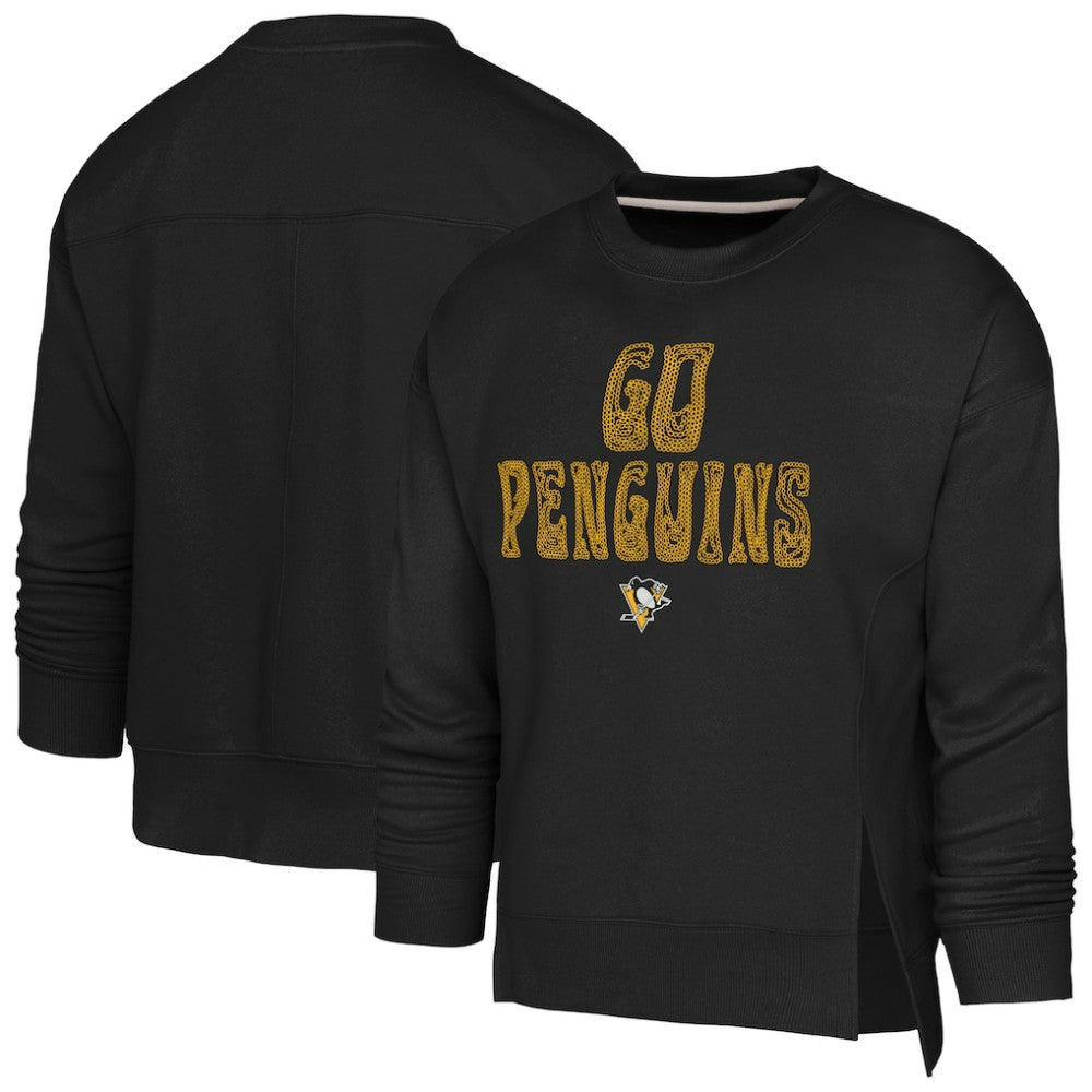 Pittsburgh Penguins Outerstuff Girls Youth Game Love Sweatshirt - Black Sweatshirts
