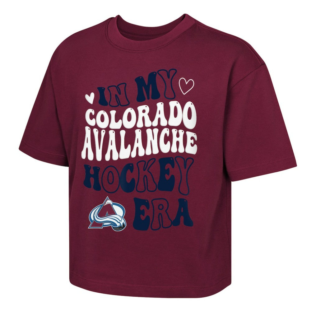 Colorado Avalanche Outerstuff Girls Youth In My Era Boxy T-Shirt - Burgundy T-shirts