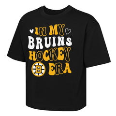 Boston Bruins Outerstuff Girls Youth In My Era Boxy T-Shirt - Black T-shirts
