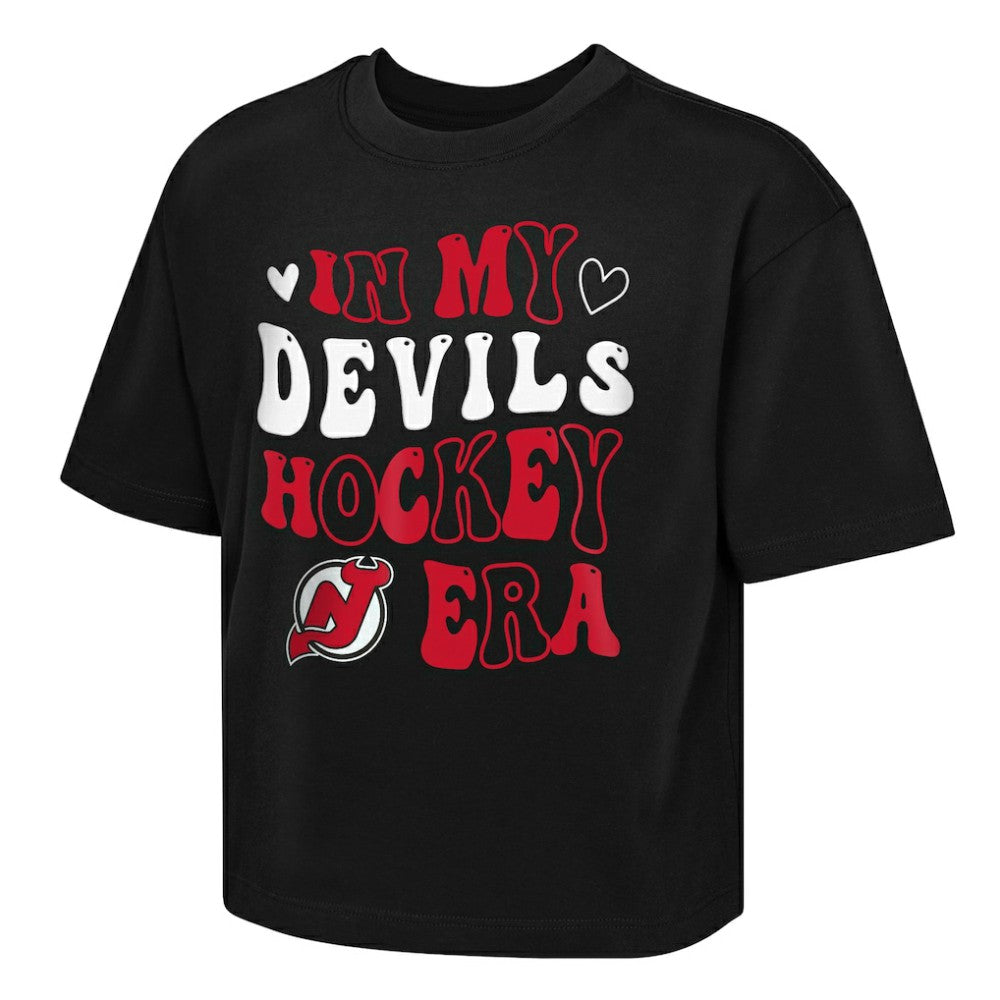 New Jersey Devils Outerstuff Girls Youth In My Era Boxy T-Shirt - Black T-shirts