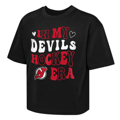 New Jersey Devils Outerstuff Girls Youth In My Era Boxy T-Shirt - Black T-shirts