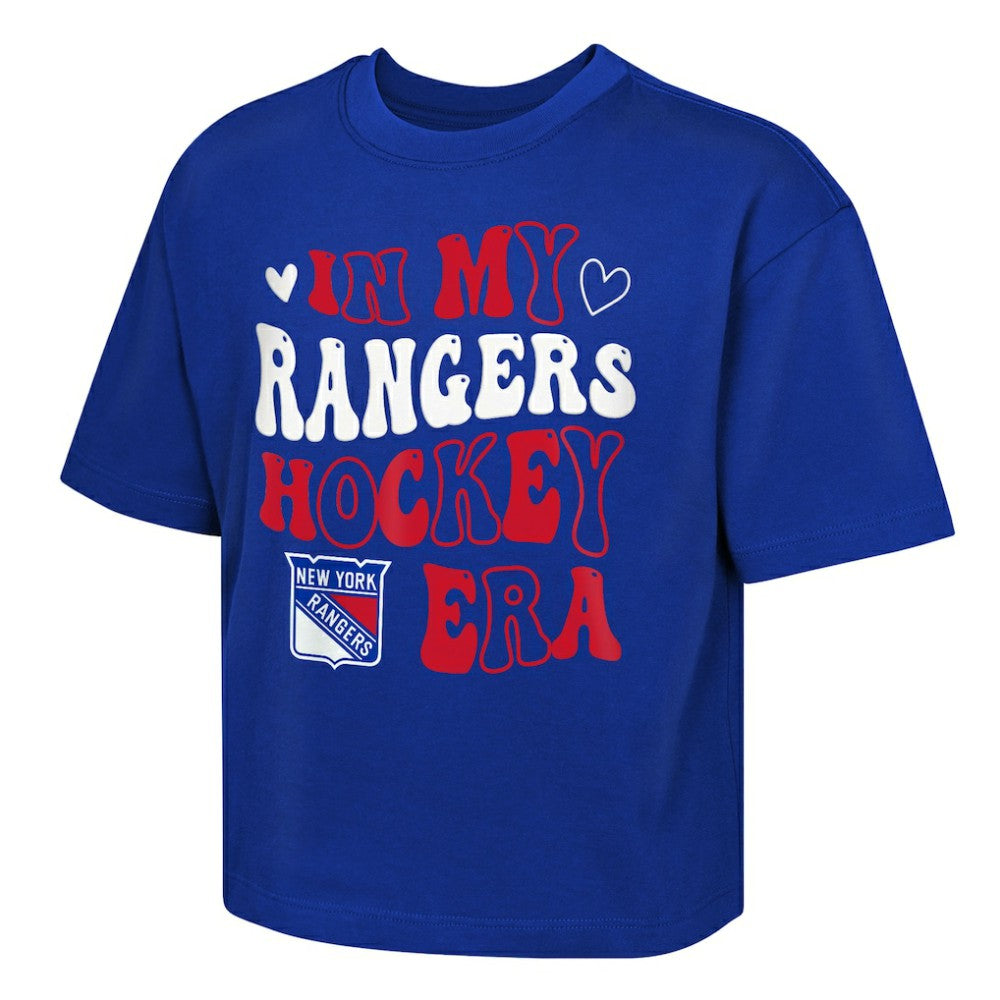 New York Rangers Outerstuff Girls Youth In My Era Boxy T-Shirt - Blue T-shirts