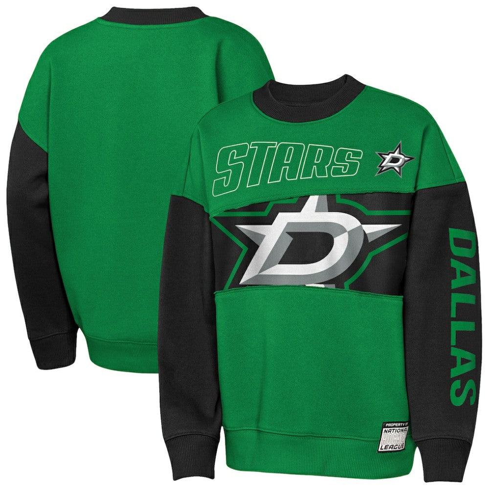 Dallas Stars Outerstuff Youth Impact Player Sweatshirt - Kelly Green/Black Sweatshirts