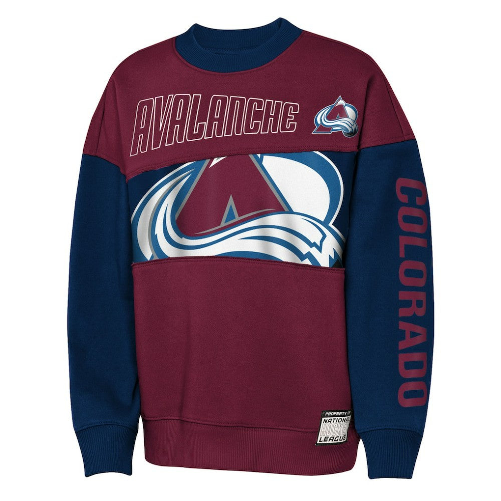 Colorado Avalanche Outerstuff Youth Impact Player Sweatshirt - Burgundy/Navy Sweatshirts