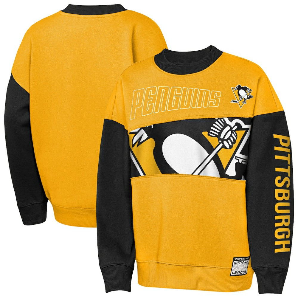 Pittsburgh Penguins Outerstuff Youth Impact Player Sweatshirt - Gold/Black Sweatshirts