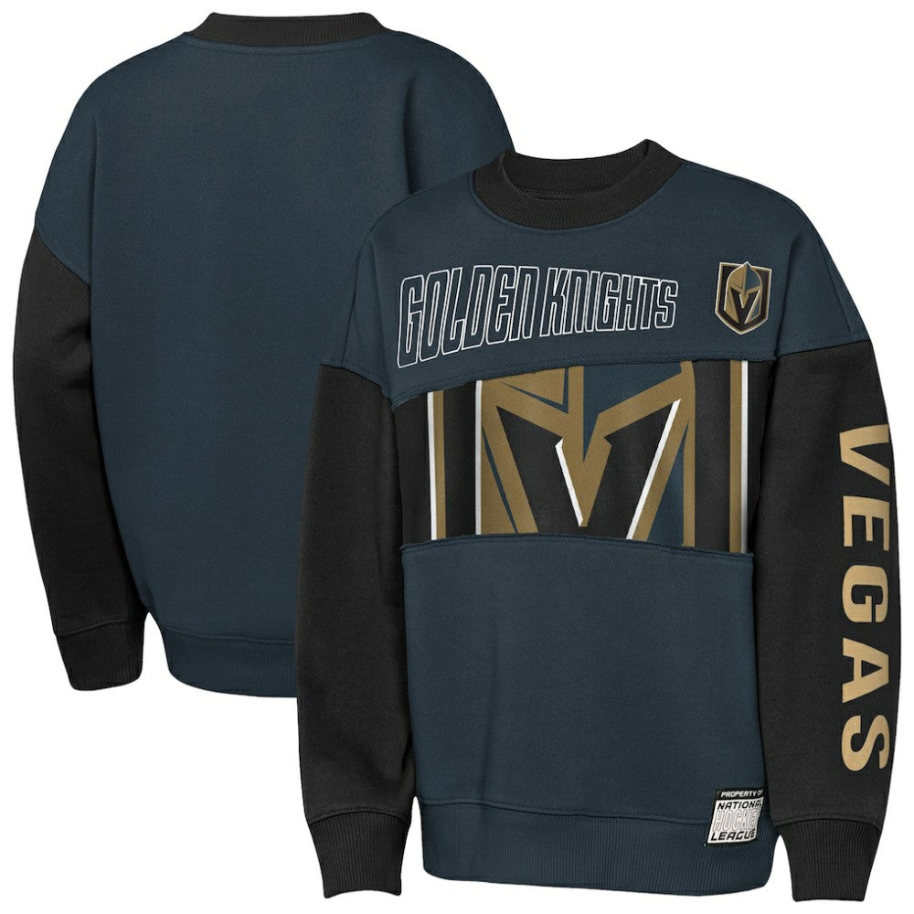 Vegas Golden Knights Outerstuff Youth Impact Player Sweatshirt - Steel/Black Sweatshirts