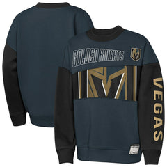 Vegas Golden Knights Outerstuff Youth Impact Player Sweatshirt - Steel/Black Sweatshirts