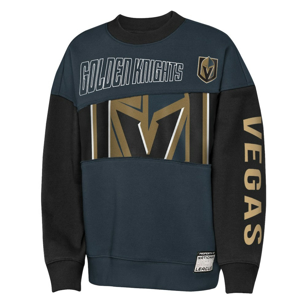 Vegas Golden Knights Outerstuff Youth Impact Player Sweatshirt - Steel/Black Sweatshirts