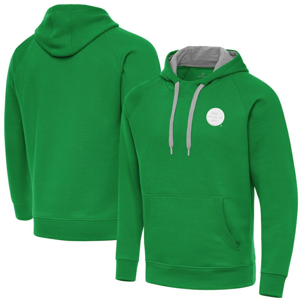 Boston Bruins Antigua St. Patrick's Day Victory Pullover Hoodie - Kelly Green Hoodies