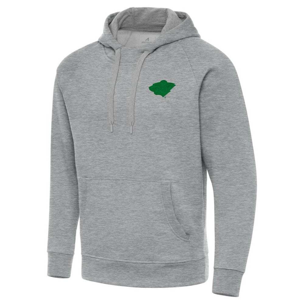 Minnesota Wild Antigua St. Patrick's Day Victory Pullover Hoodie - Heather Gray Hoodies
