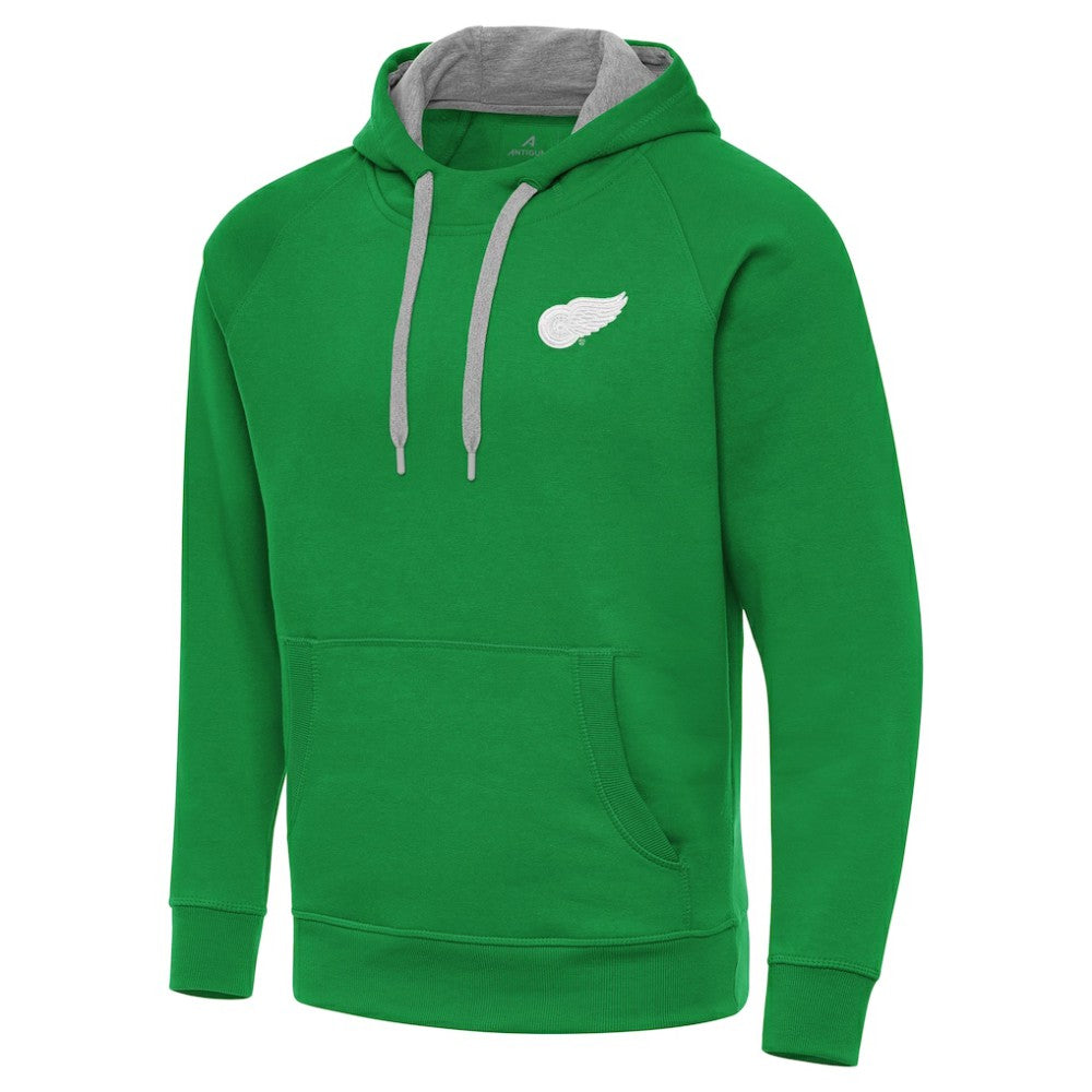 Detroit Red Wings Antigua St. Patrick's Day Victory Pullover Hoodie - Kelly Green Hoodies