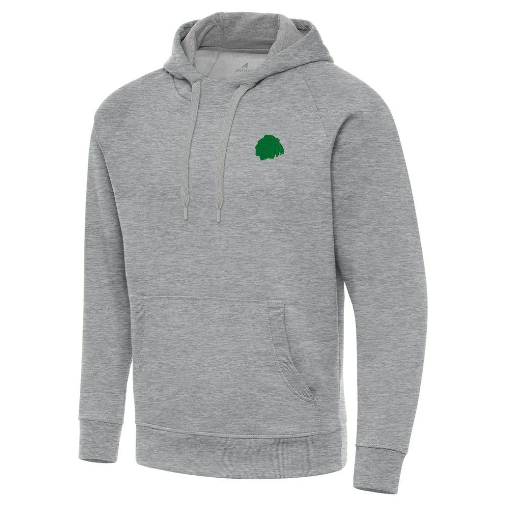 Chicago Blackhawks Antigua St. Patrick's Day Victory Pullover Hoodie - Heather Gray Hoodies
