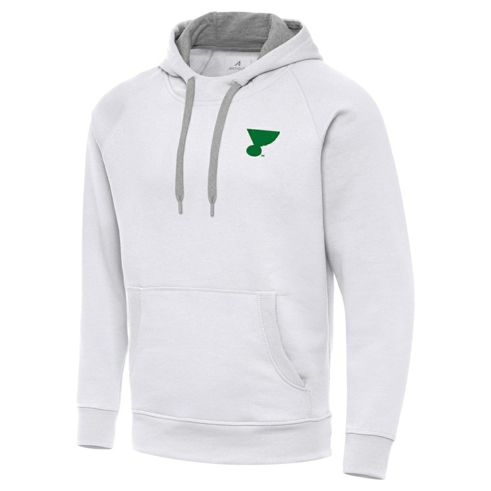 St. Louis Blues Antigua St. Patrick's Day Victory Pullover Hoodie - White Hoodies
