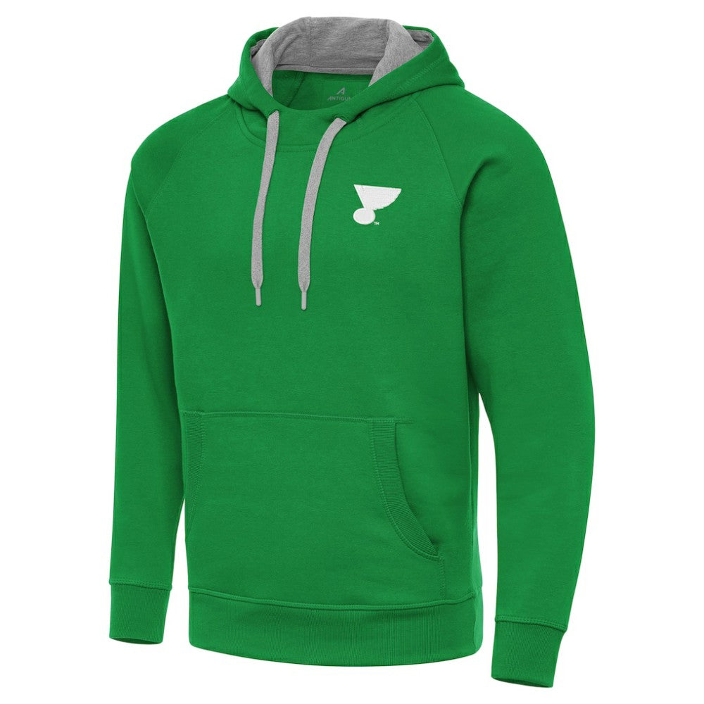 St. Louis Blues Antigua St. Patrick's Day Victory Pullover Hoodie - Kelly Green Hoodies