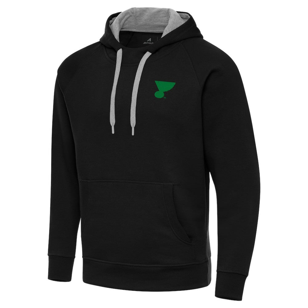 St. Louis Blues Antigua St. Patrick's Day Victory Pullover Hoodie - Black Hoodies